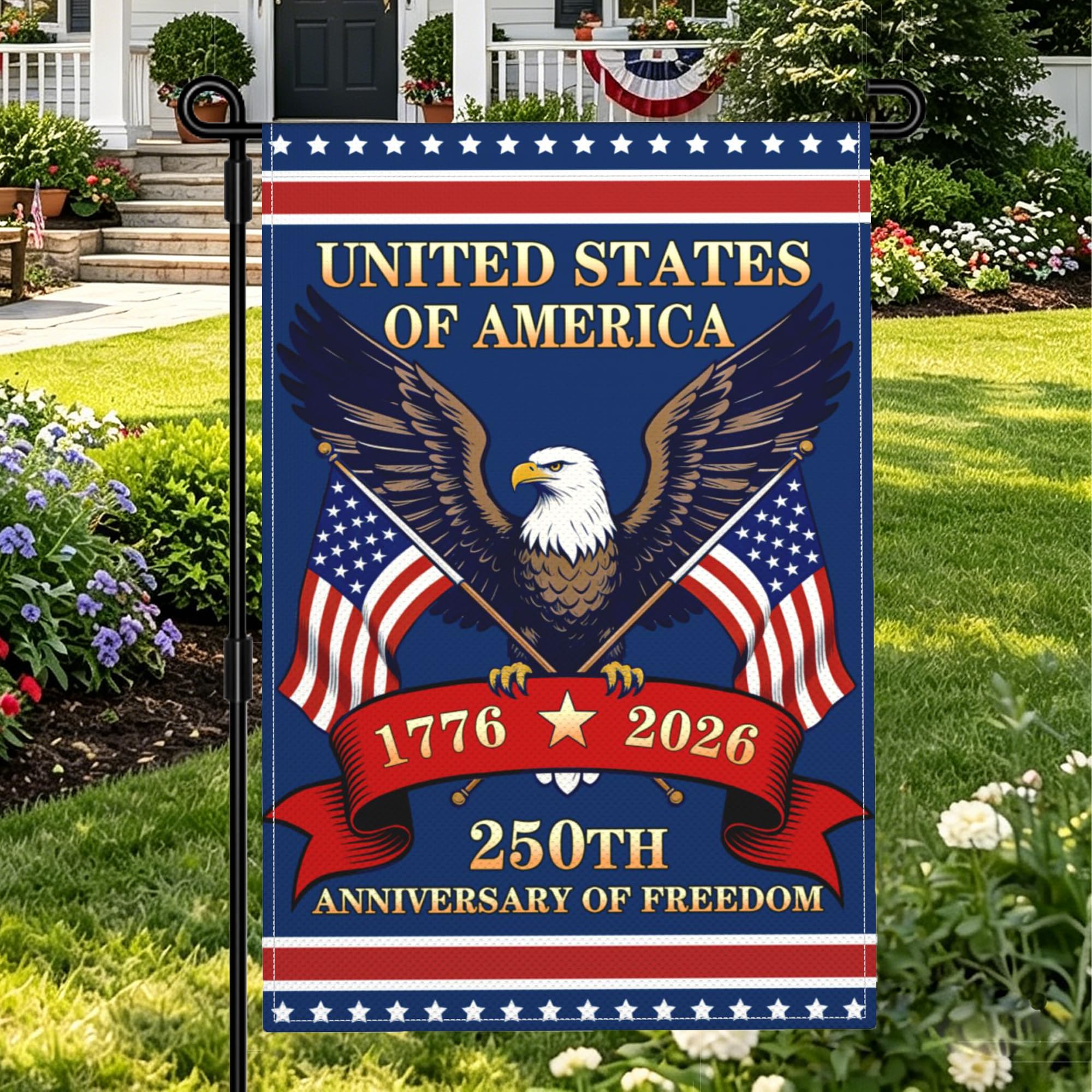 Suswoos 250th Anniversary USA Flag front view displaying vibrant colors