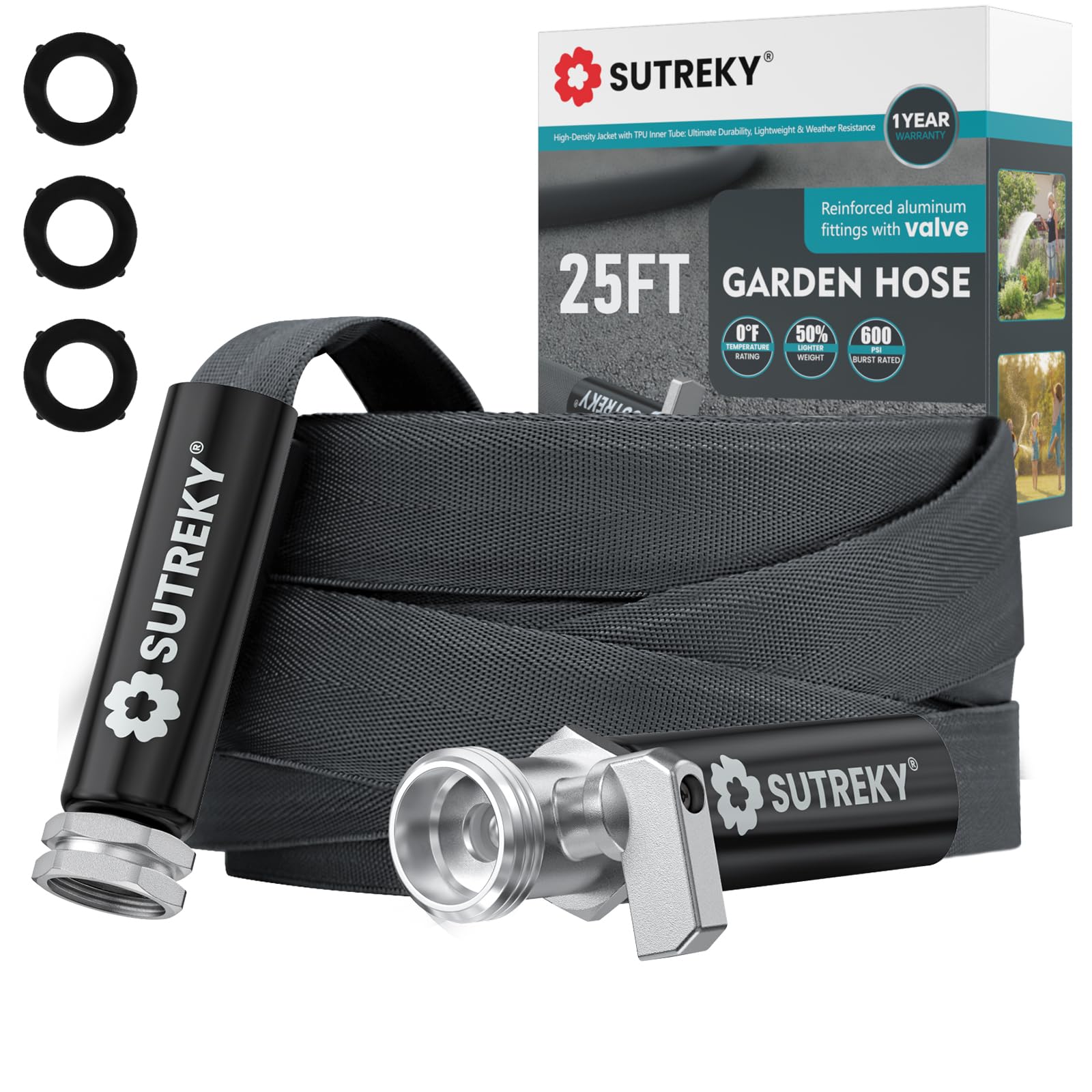 SUTREKY 25ft TPU Garden Hose front view