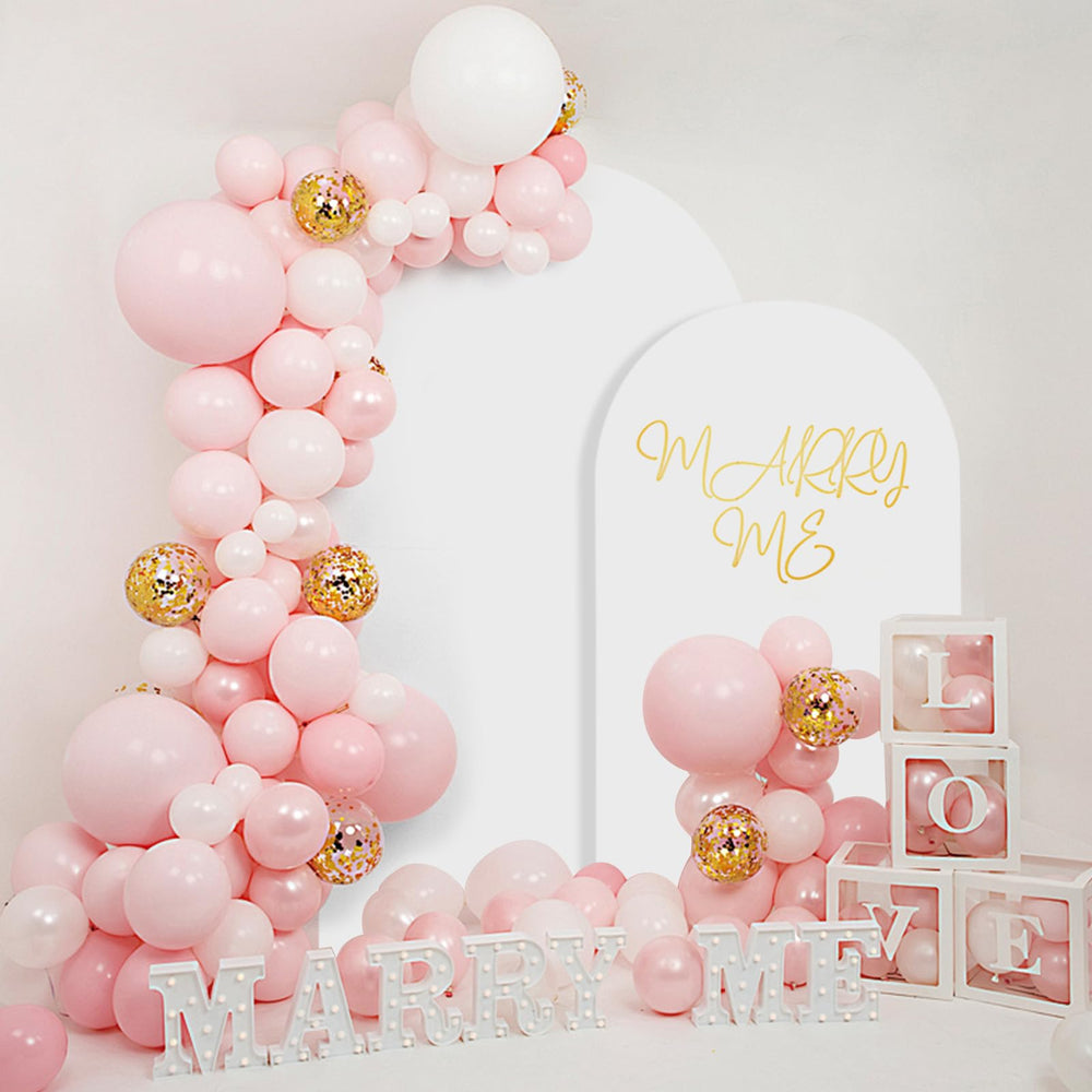 SuuWoee arch backdrop used as a photo booth at an event
