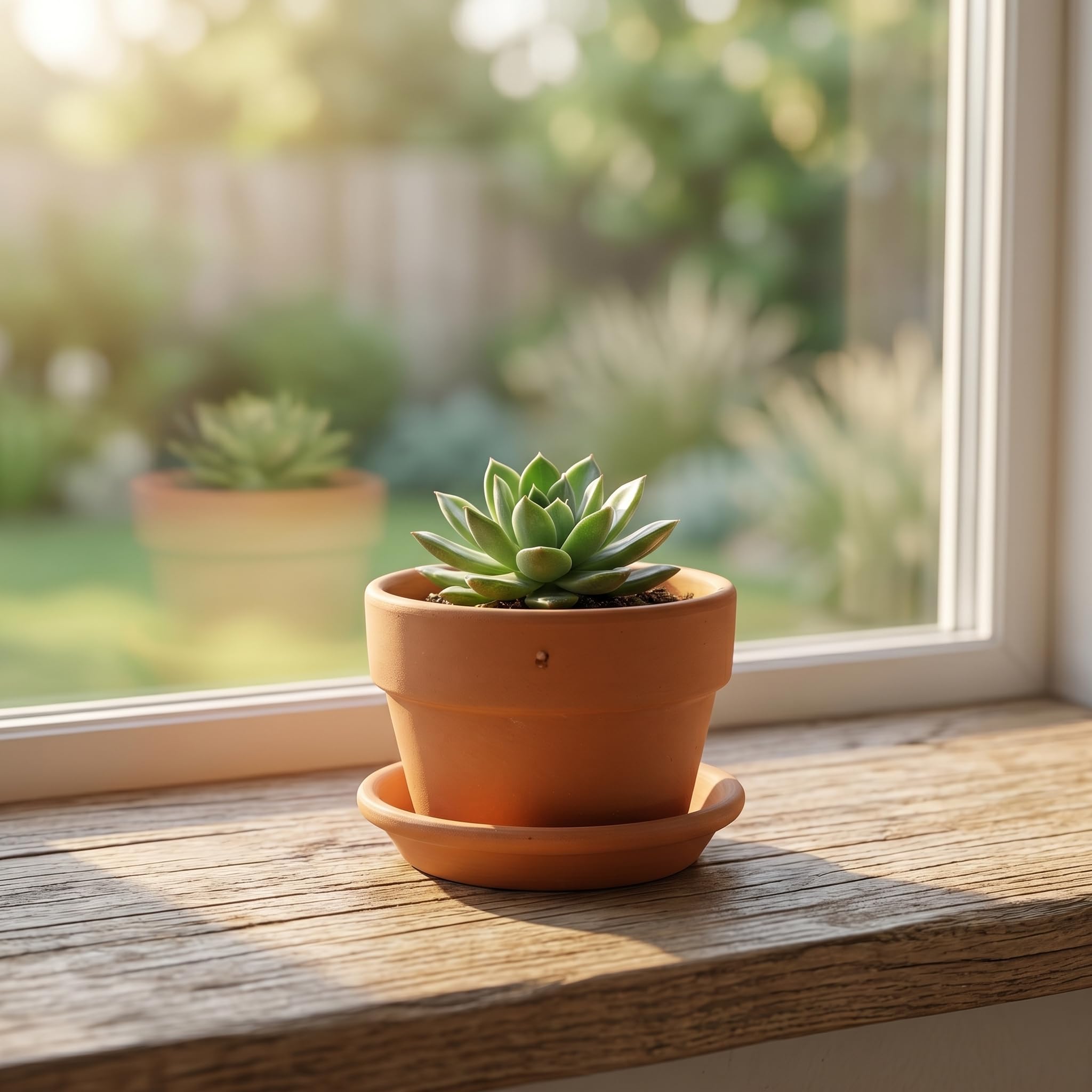 Suwimut terracotta pots with various plants