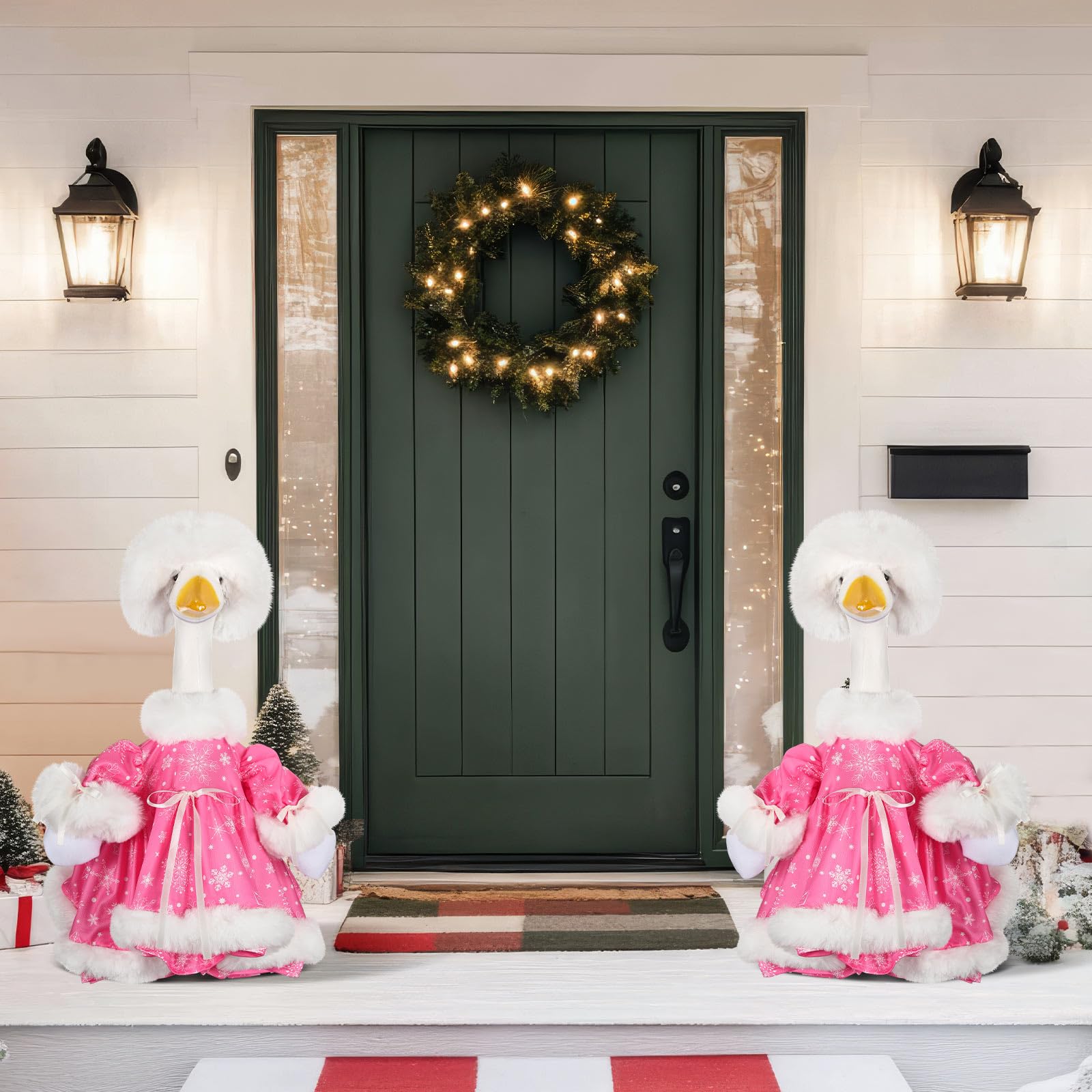Suzile Christmas Goose Outfit displayed outdoors