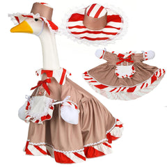 Suzile Christmas Goose Outfit featuring red and white candy stripes