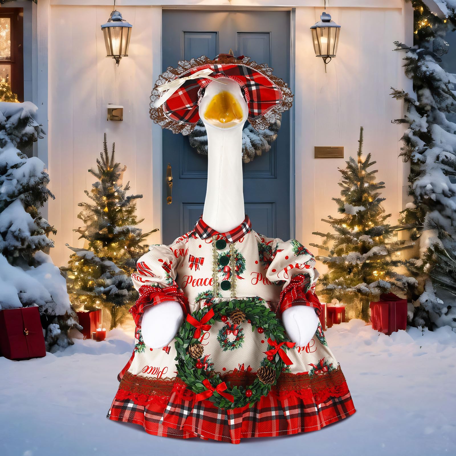 Suzile Christmas wreath goose costume set including a hat and skirt