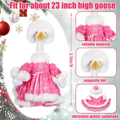 Suzile pink goose costume on a 23-inch lawn goose
