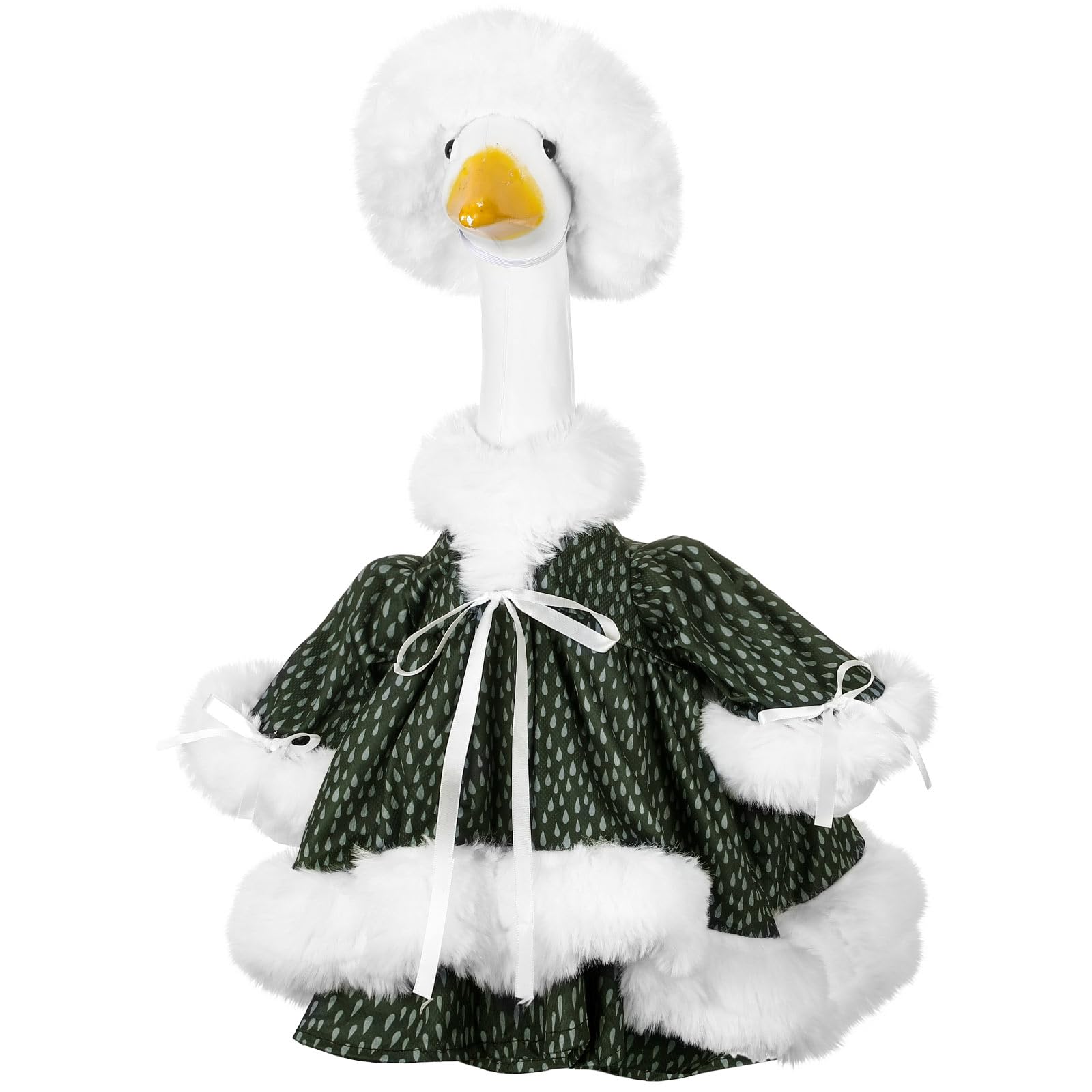 Suzile Winter Christmas Porch Goose Outfit with Santa cape and Xmas cap