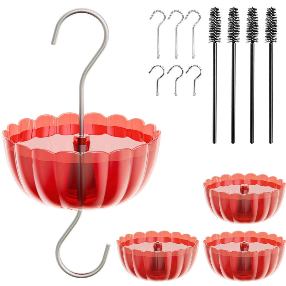 SVEDVK Ant Moat for Hummingbird Feeders - Red 4 Pack
