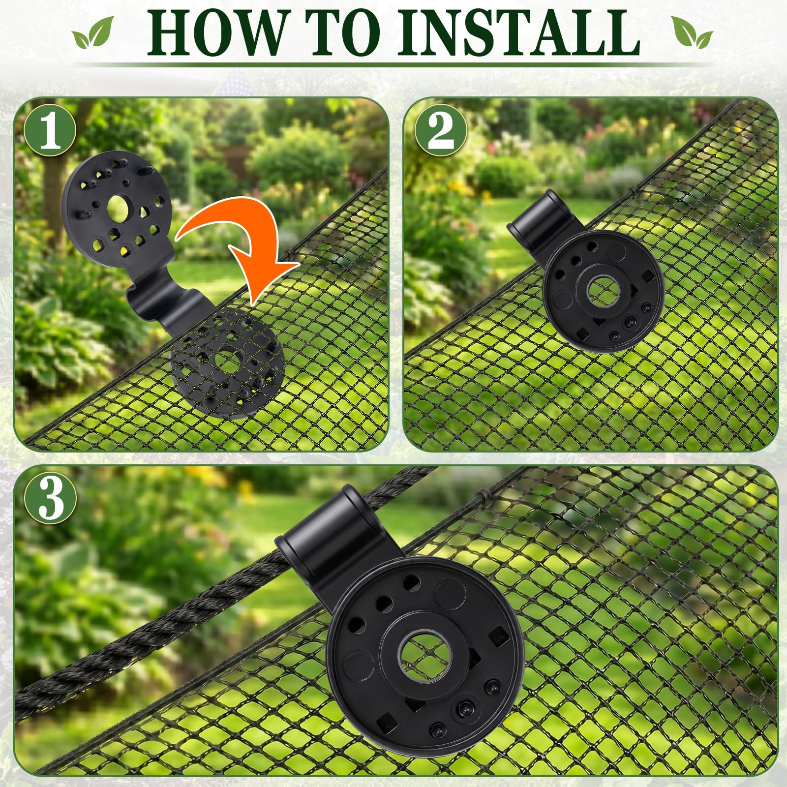 Svepndic shade cloth clips for securing garden shade fabric