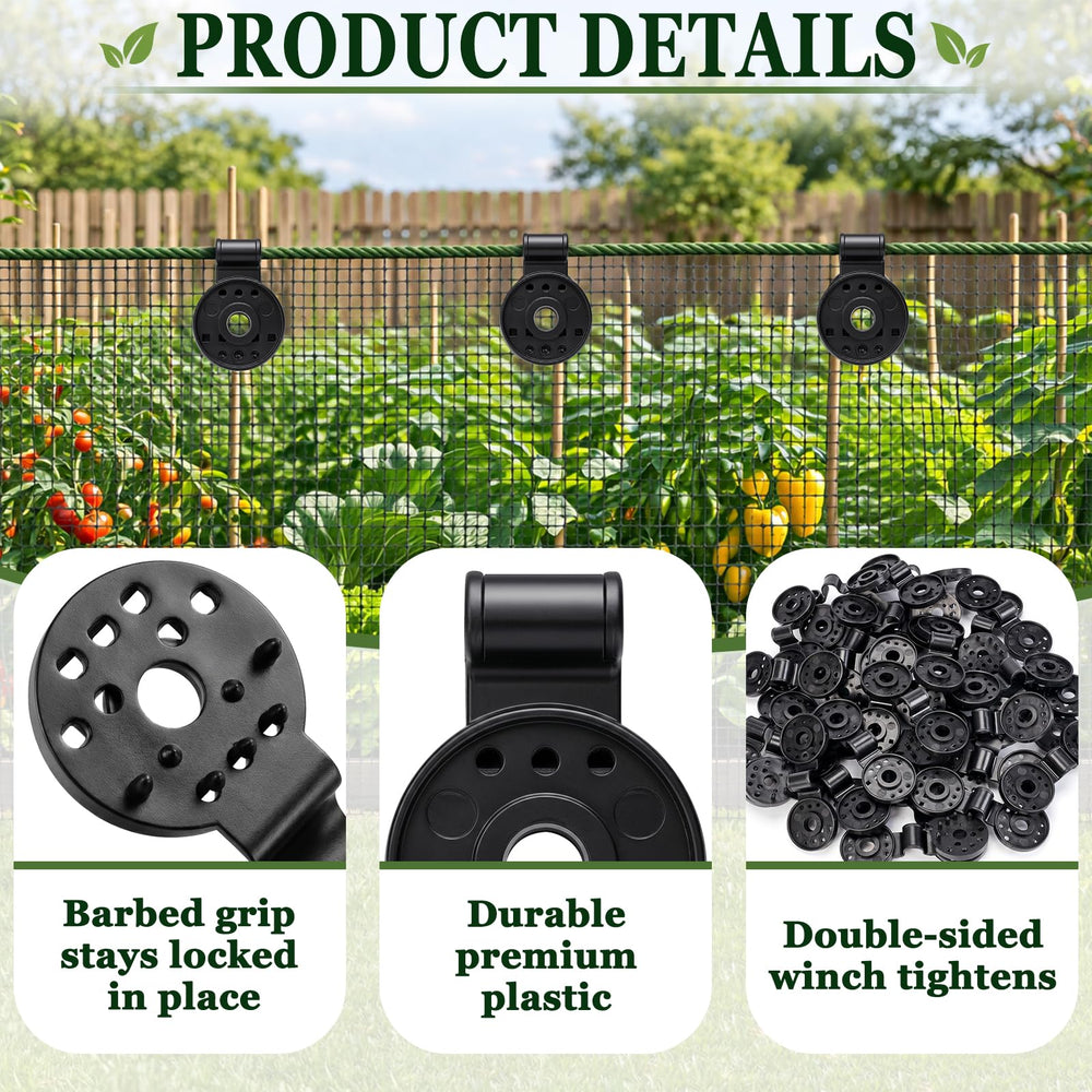 Svepndic shade cloth clips secured on mesh fabric