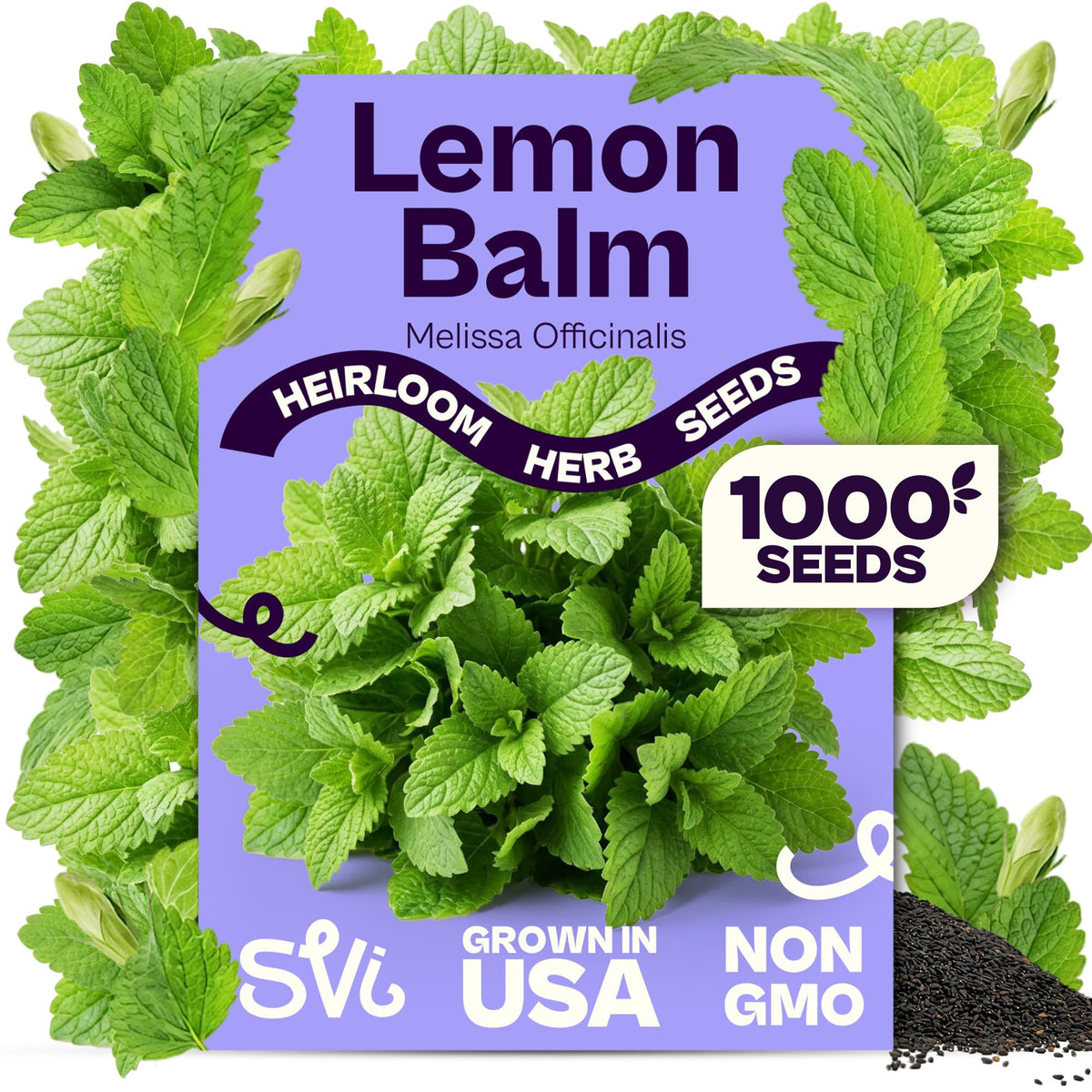 SVI Heirloom Lemon Balm Seeds package front view