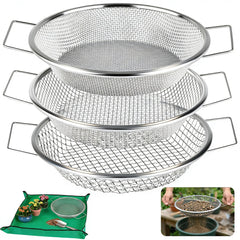 Svincolare 3PCS Soil Sifter Set with handles and mesh sizes