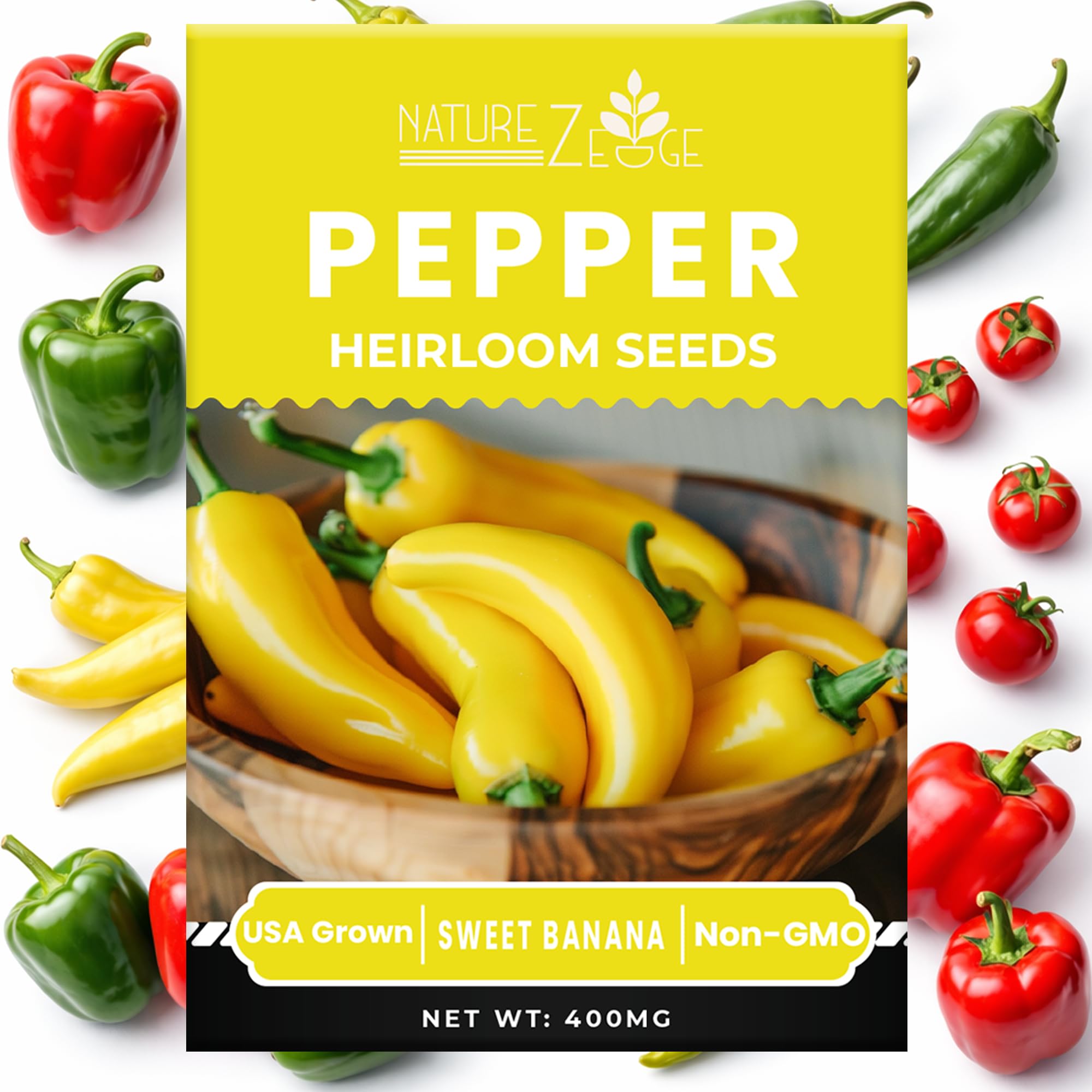 Sweet Banana Pepper seeds in hand