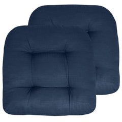 Sweet Home Collection Patio Chair Cushions in Navy Blue, front view