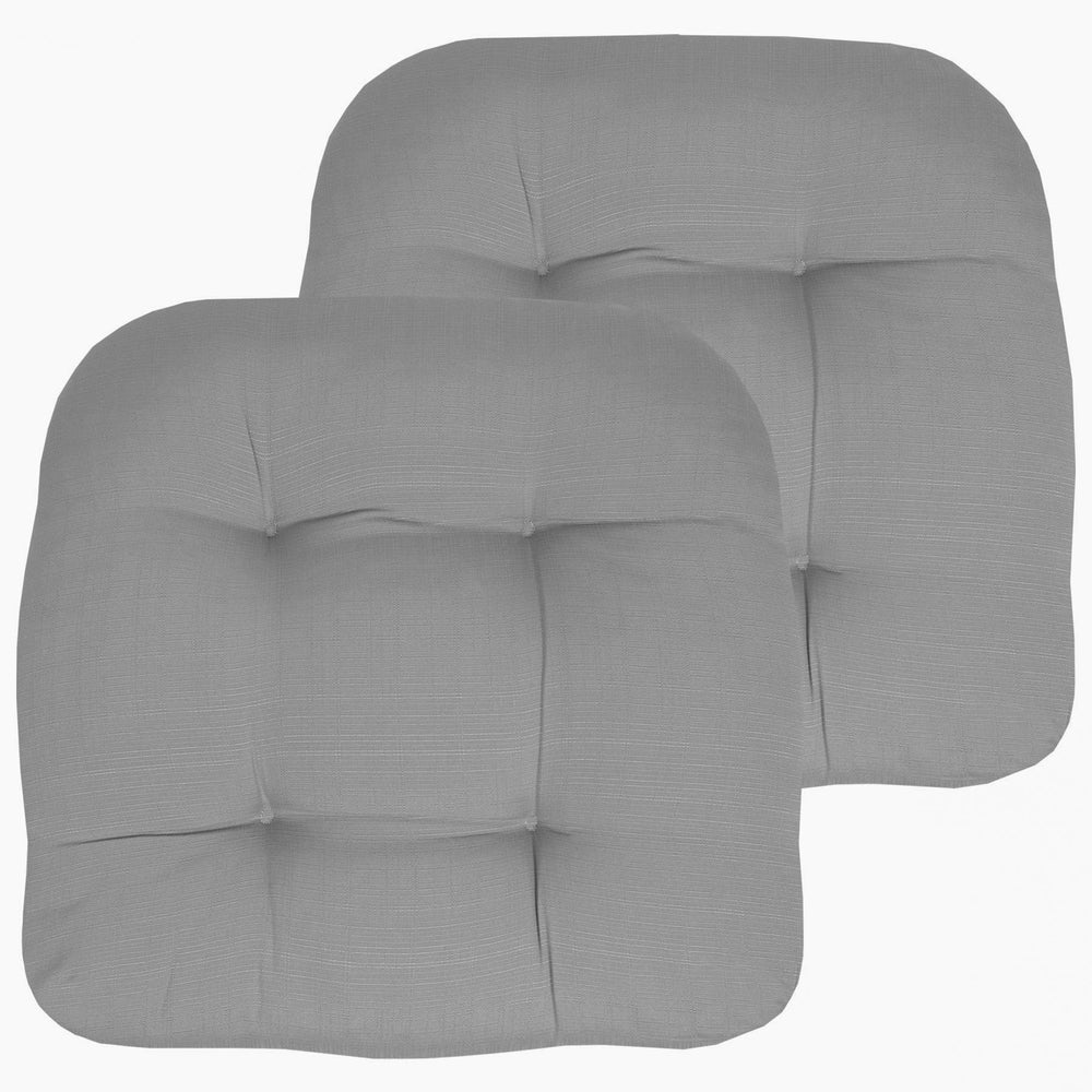 Sweet Home Collection Patio Chair Pads 19"x19" in Silver - Front View