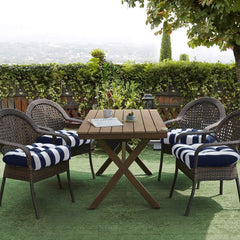 Sweet Home Collection Patio Chair Pads displayed on outdoor chairs