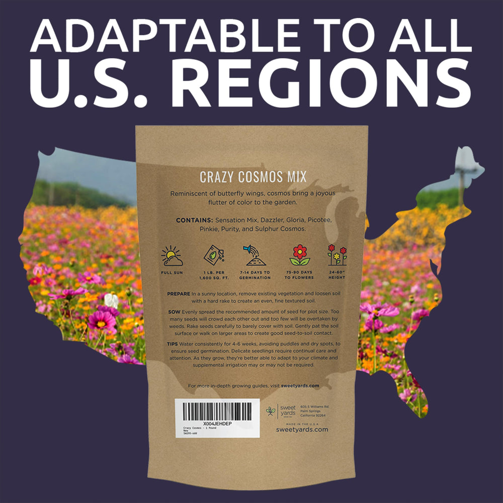 SWEET YARDS Bulk Cosmos Seeds with reusable zipper