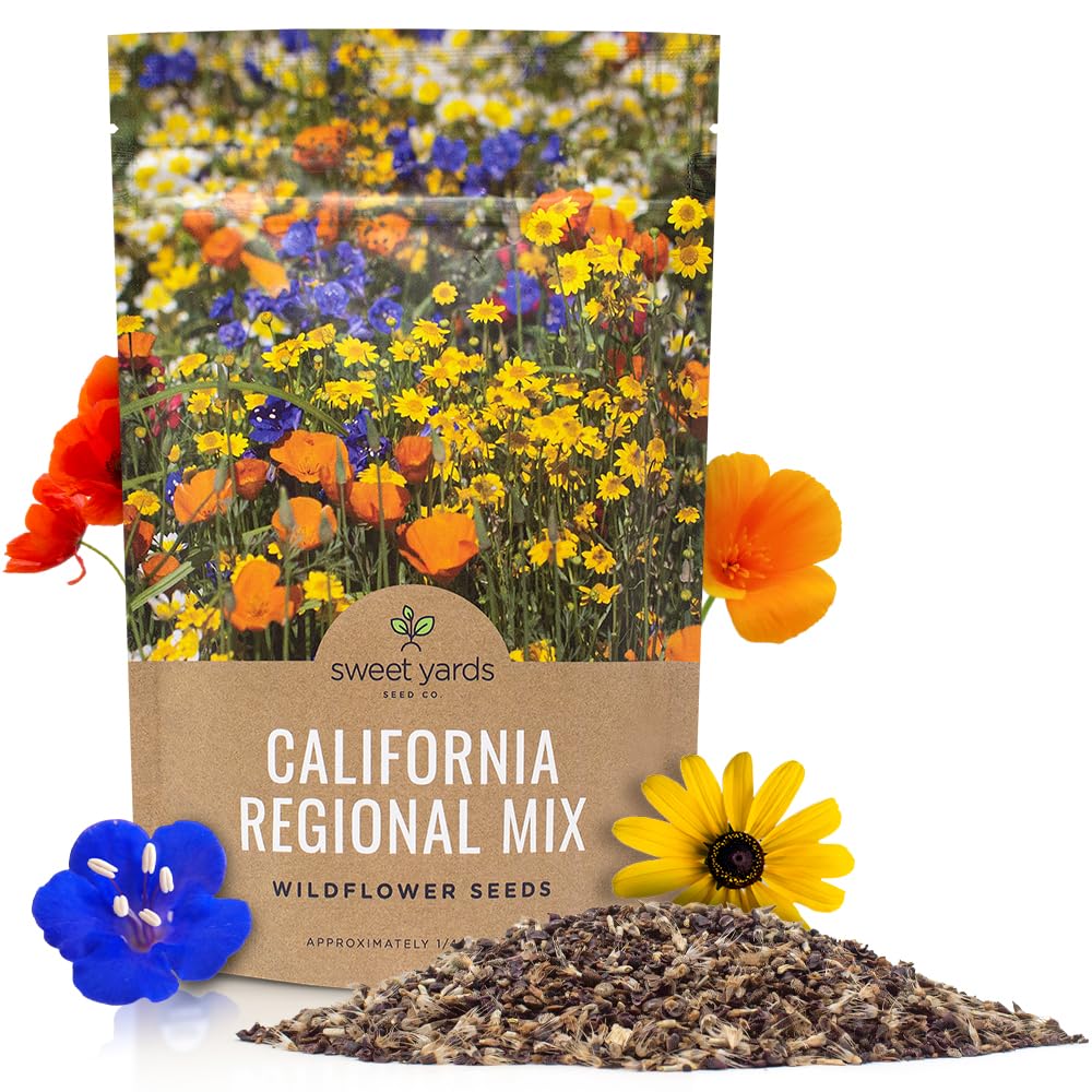 SWEET YARDS California Wildflower Mixture front view of packaging