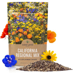 SWEET YARDS California Wildflower Mixture front view of packaging