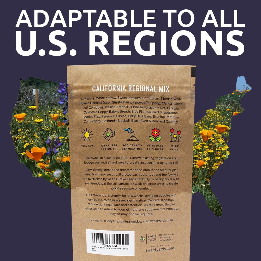 SWEET YARDS California Wildflower seeds in bulk pouch