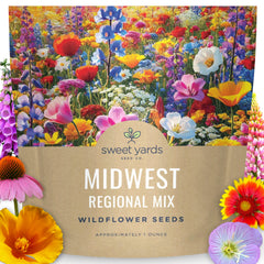 SWEET YARDS Midwest Regional Mix Wildflower Seeds packet front view