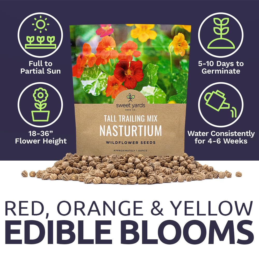SWEET YARDS Nasturtium Seeds packet side view