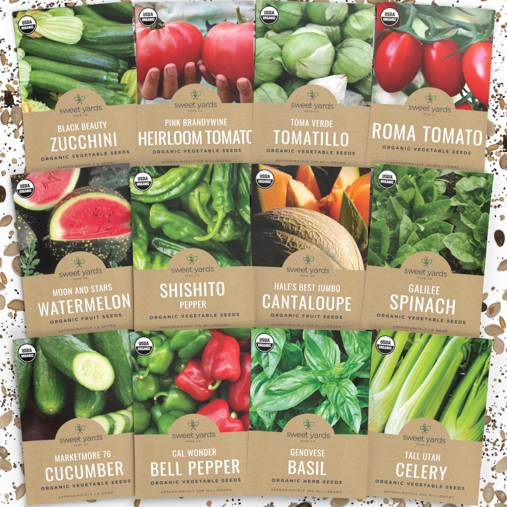 SWEET YARDS Organic Summer Seeds Variety Pack front view