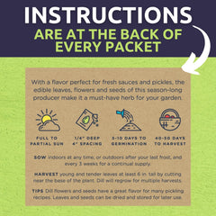 SWEET YARDS seed packets with planting instructions