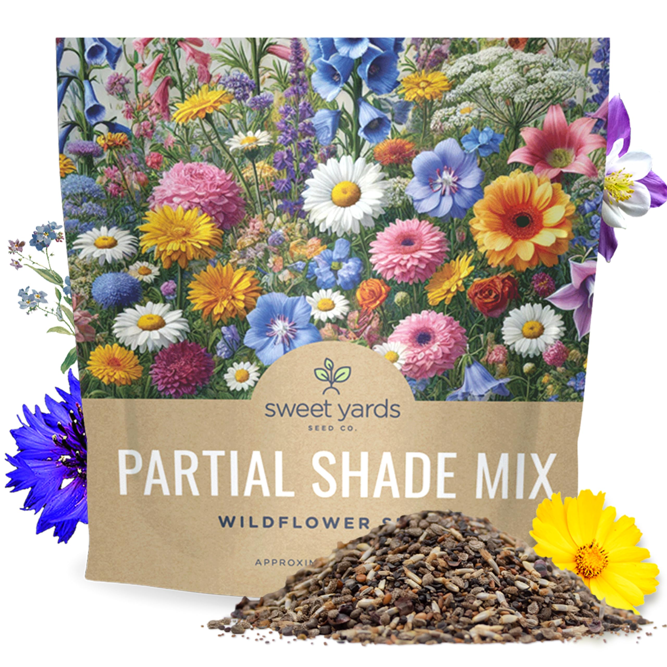 SWEET YARDS Wildflower Seeds Partial Shade Mix front view