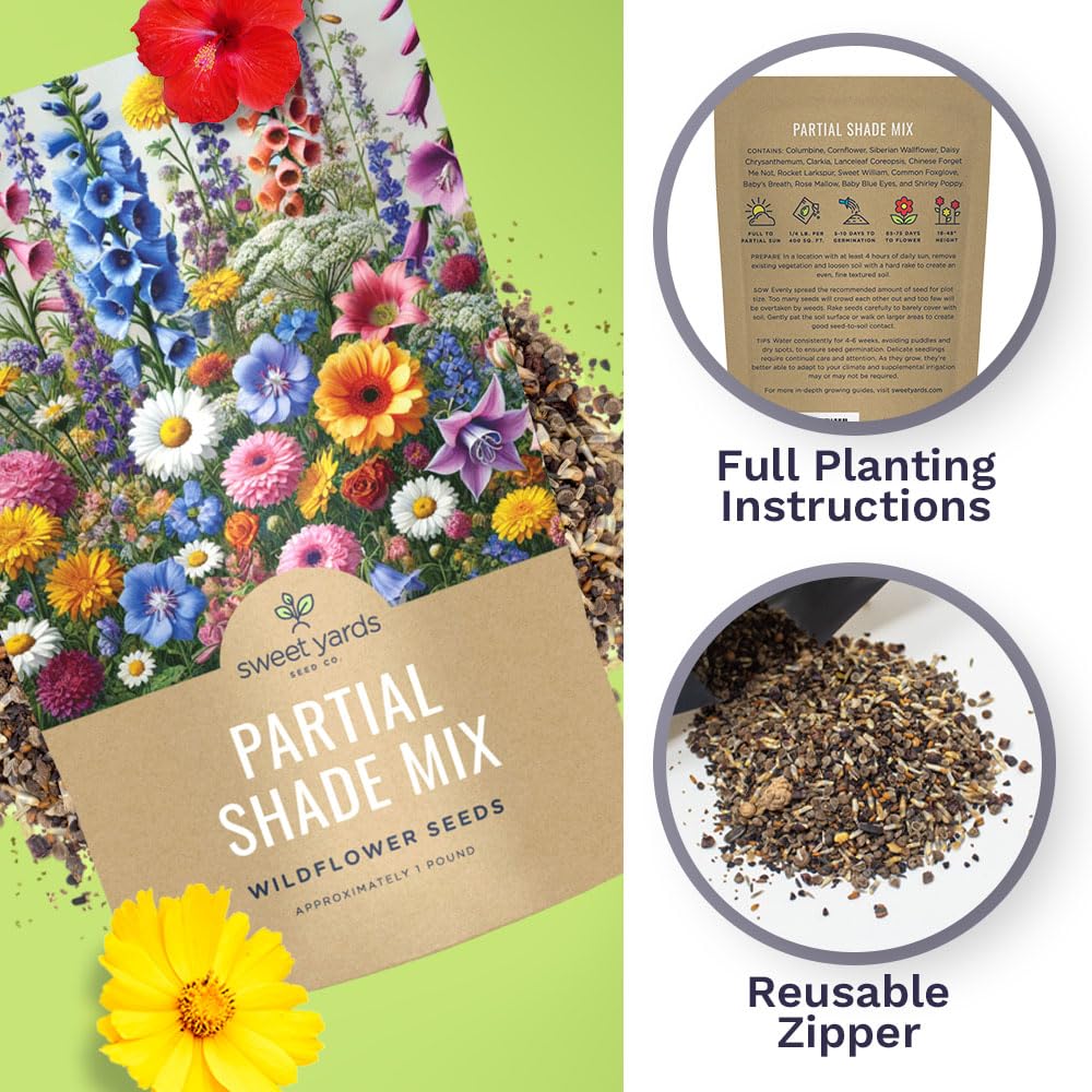 SWEET YARDS wildflower seeds planted in a garden bed