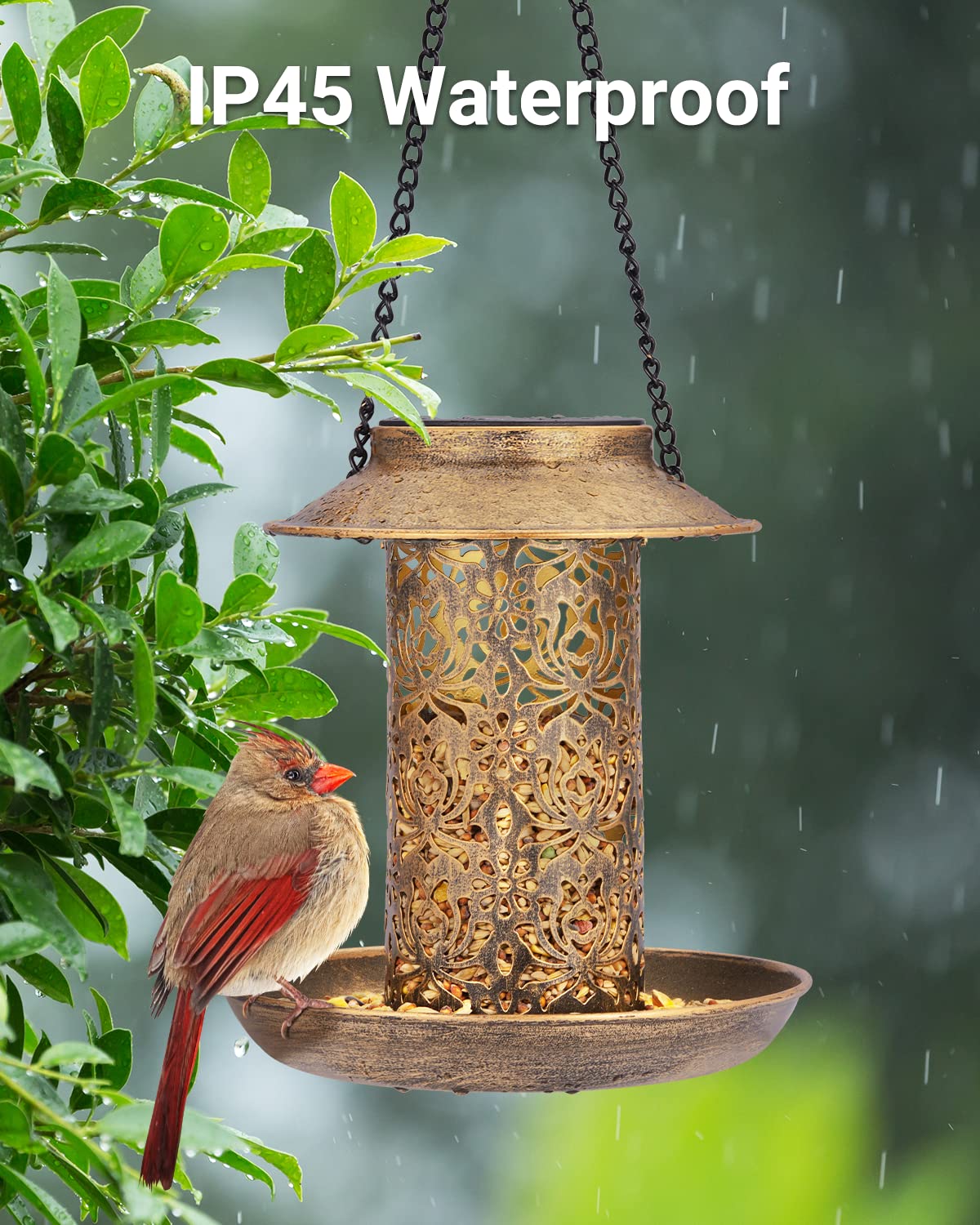 SWEETFULL bird feeder in a garden setting
