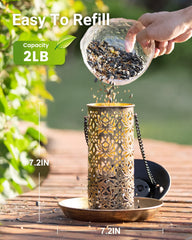 SWEETFULL bird feeder showing hollow-out design for seed visibility