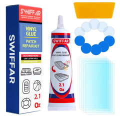 SWIFFAR Air Mattress Patch Kit with vinyl glue and patches
