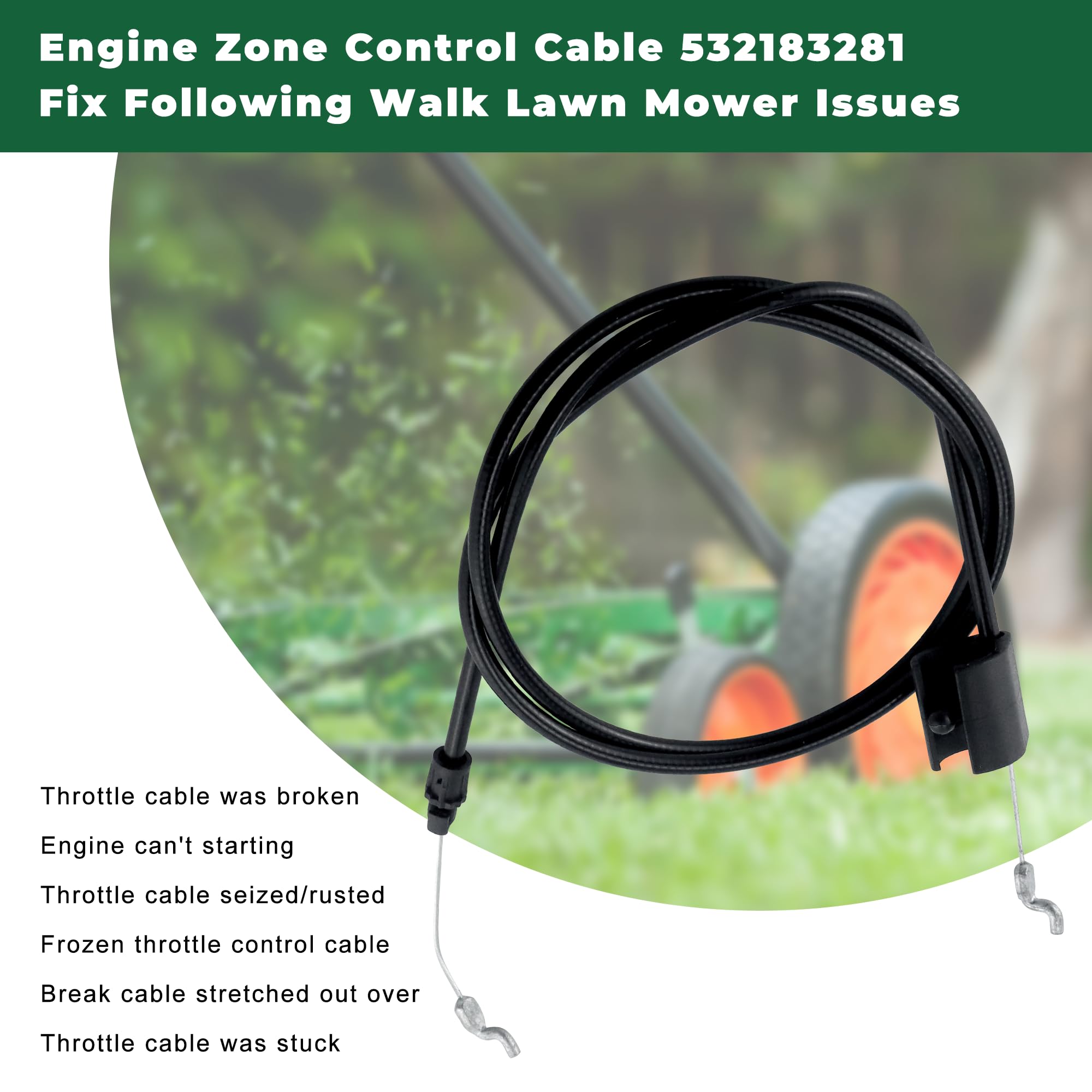 &swift Engine Zone Control Cable in use with mower