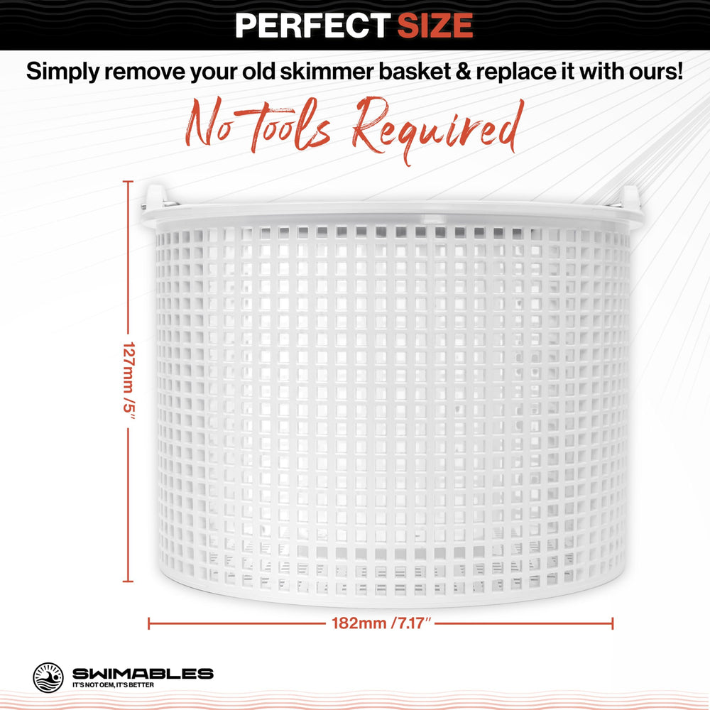 Swimables 7 Inch Pool Skimmer Basket with stainless steel handle