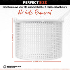 Swimables 7 Inch Pool Skimmer Basket with stainless steel handle