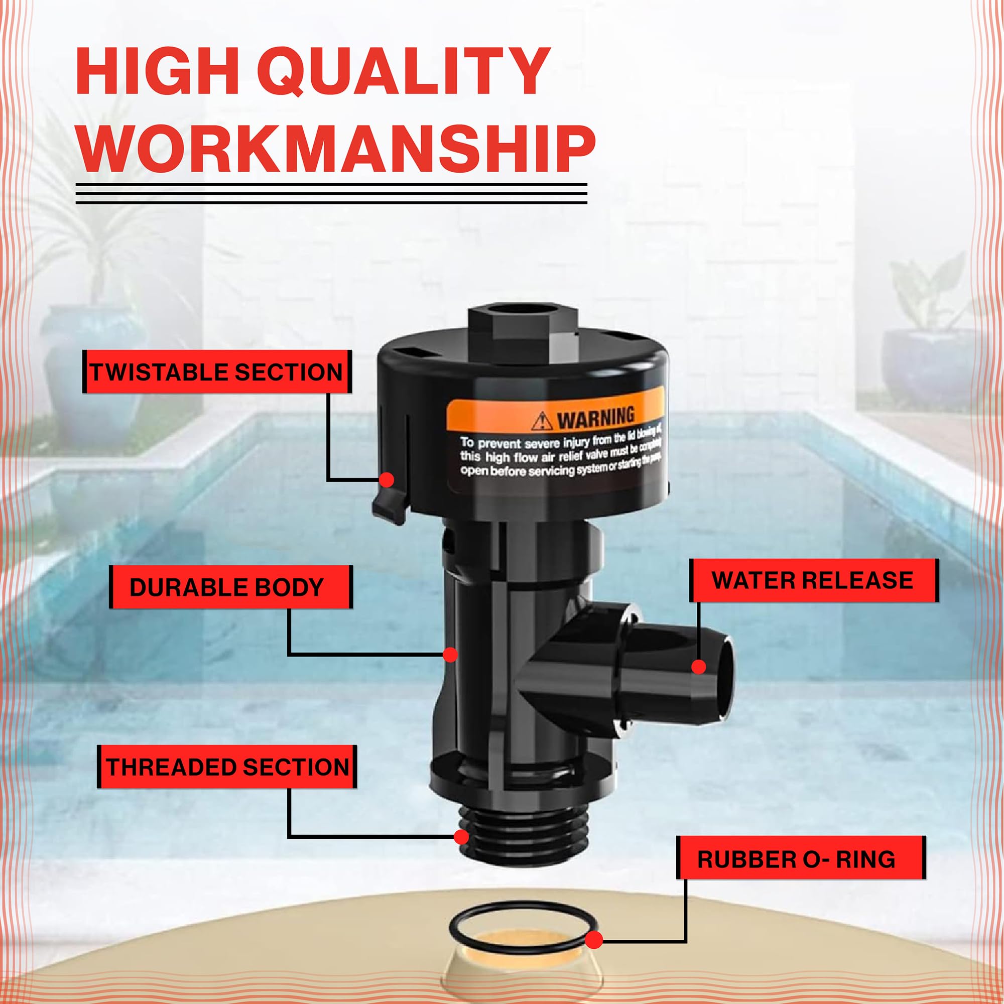 Swimables air relief valve packaging