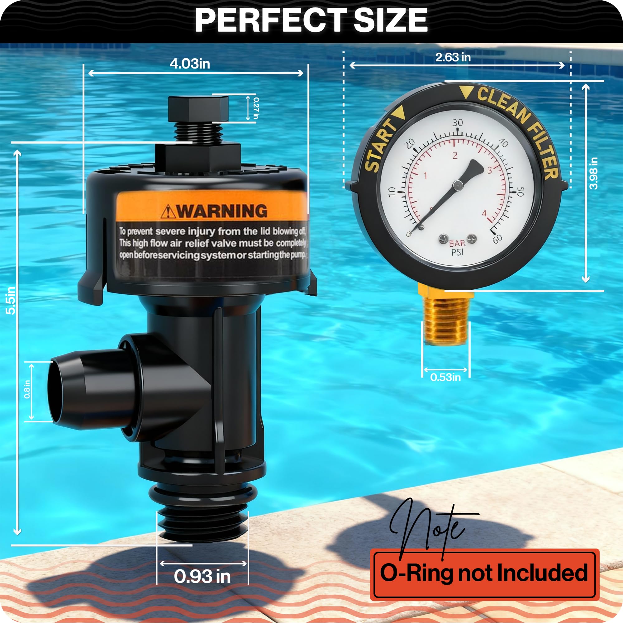 Swimables air relief valve side view