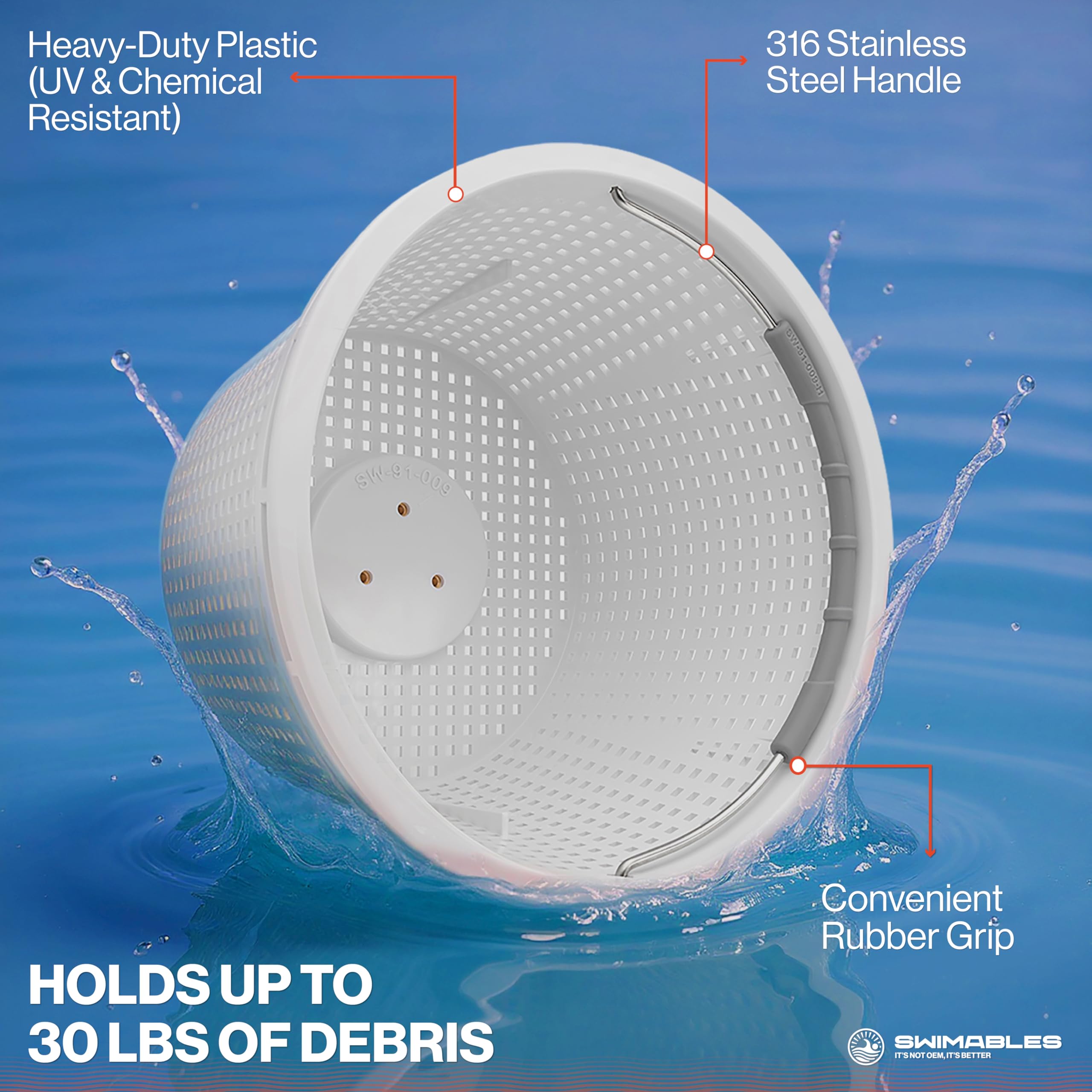 Swimables Pool Skimmer Basket back view