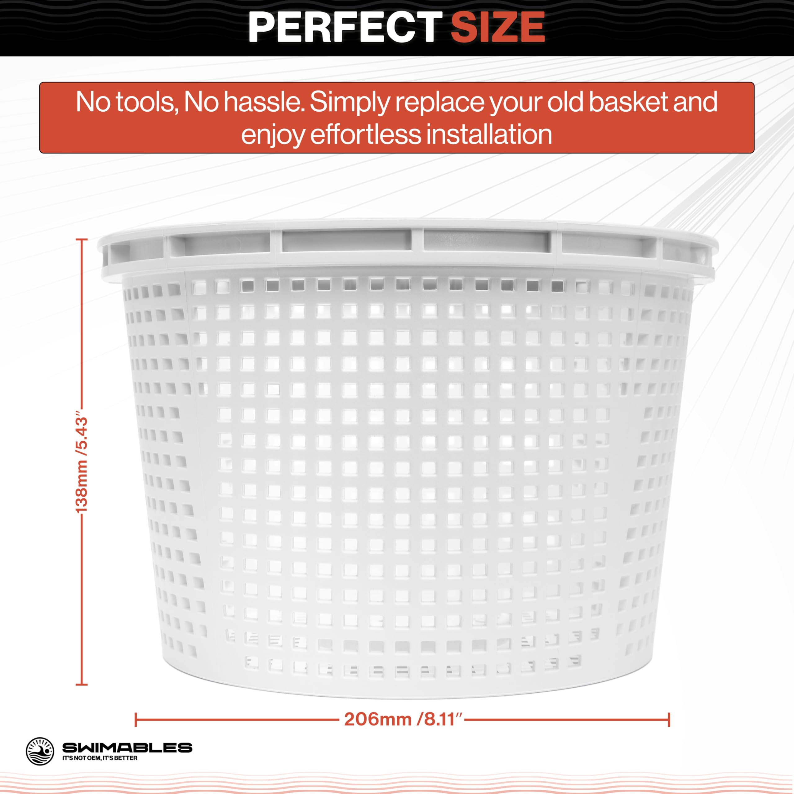 Swimables Pool Skimmer Basket in pool setting