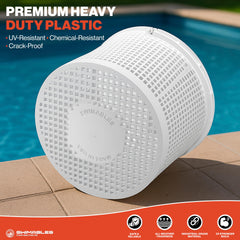 Swimables Pool Skimmer Basket showing rubber grip handle