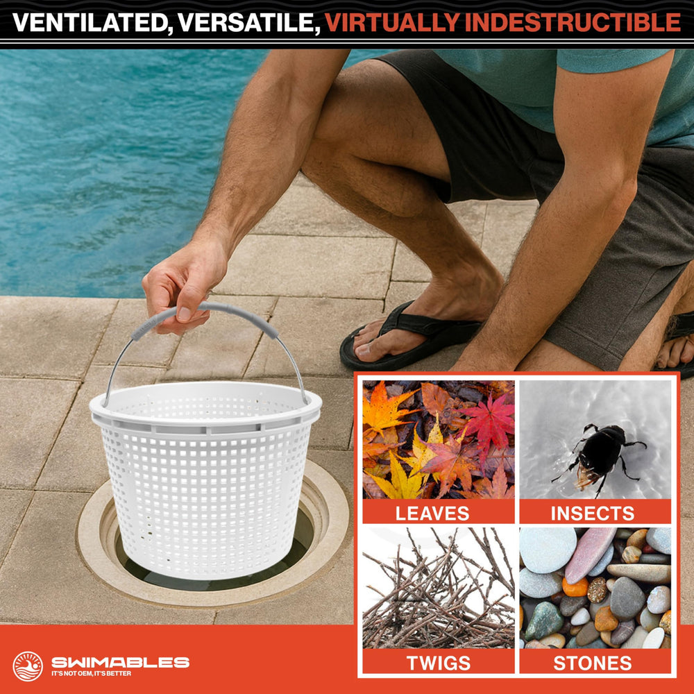 Swimables Pool Skimmer Basket with debris collected