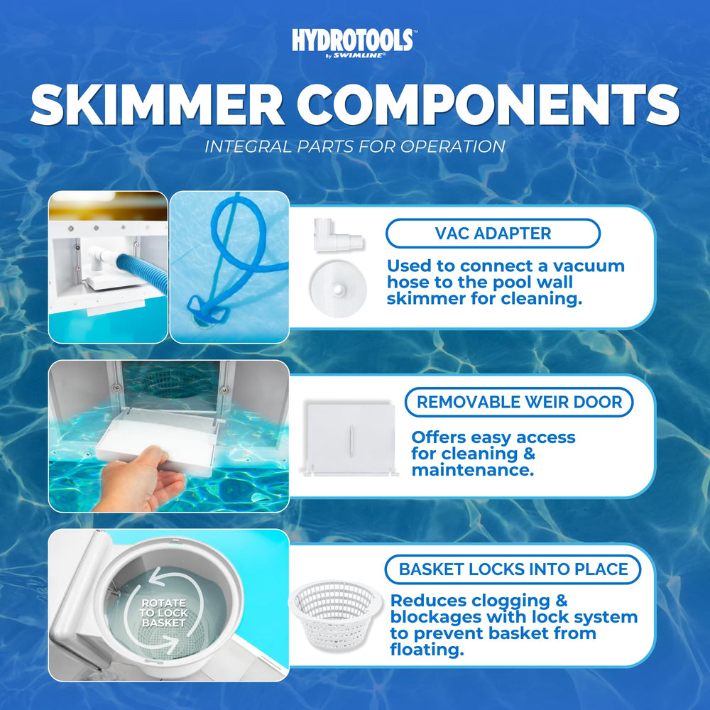 Swimline Above Ground Pool Skimmer in action skimming debris