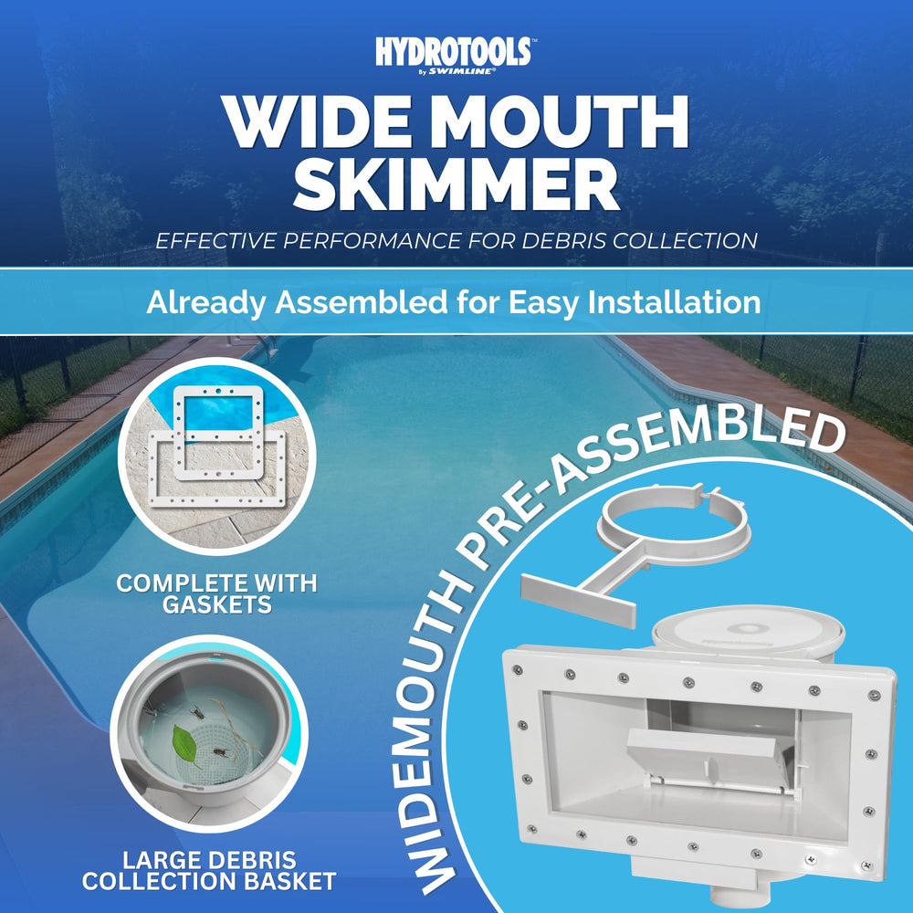 Swimline Above Ground Pool Skimmer Kit showing assembled features