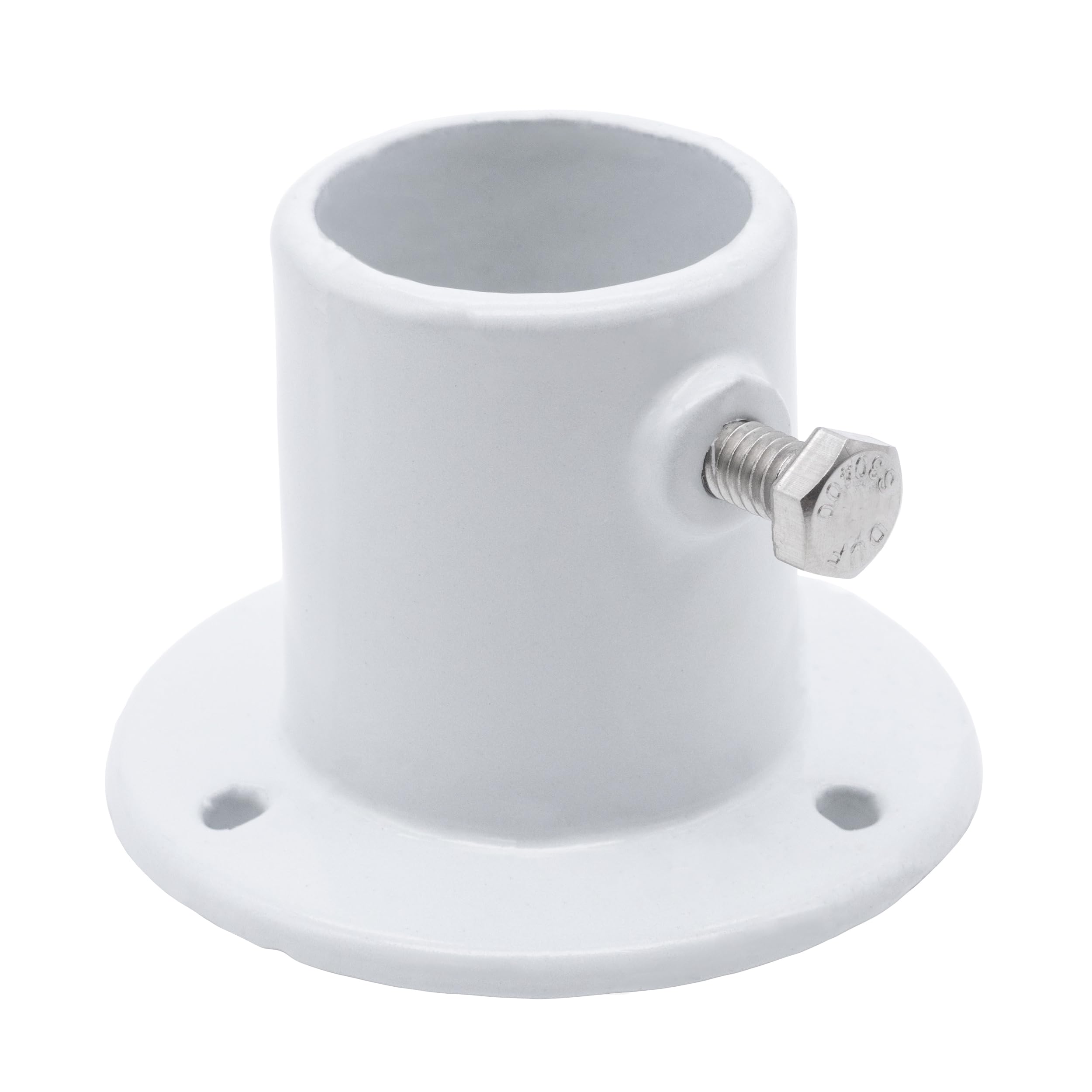 Swimline cast aluminum pool ladder deck flange front view