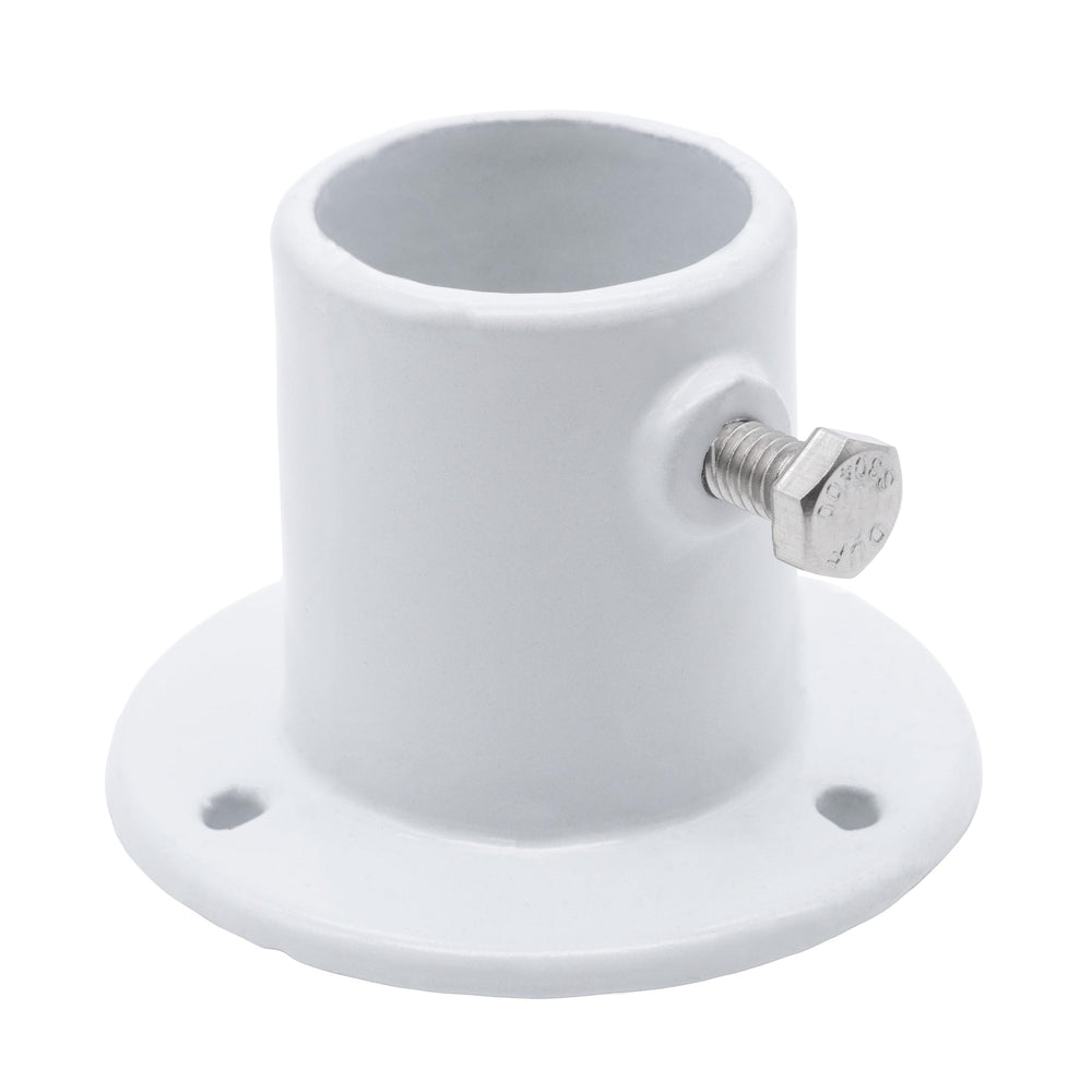 Swimline cast aluminum pool ladder deck flange front view