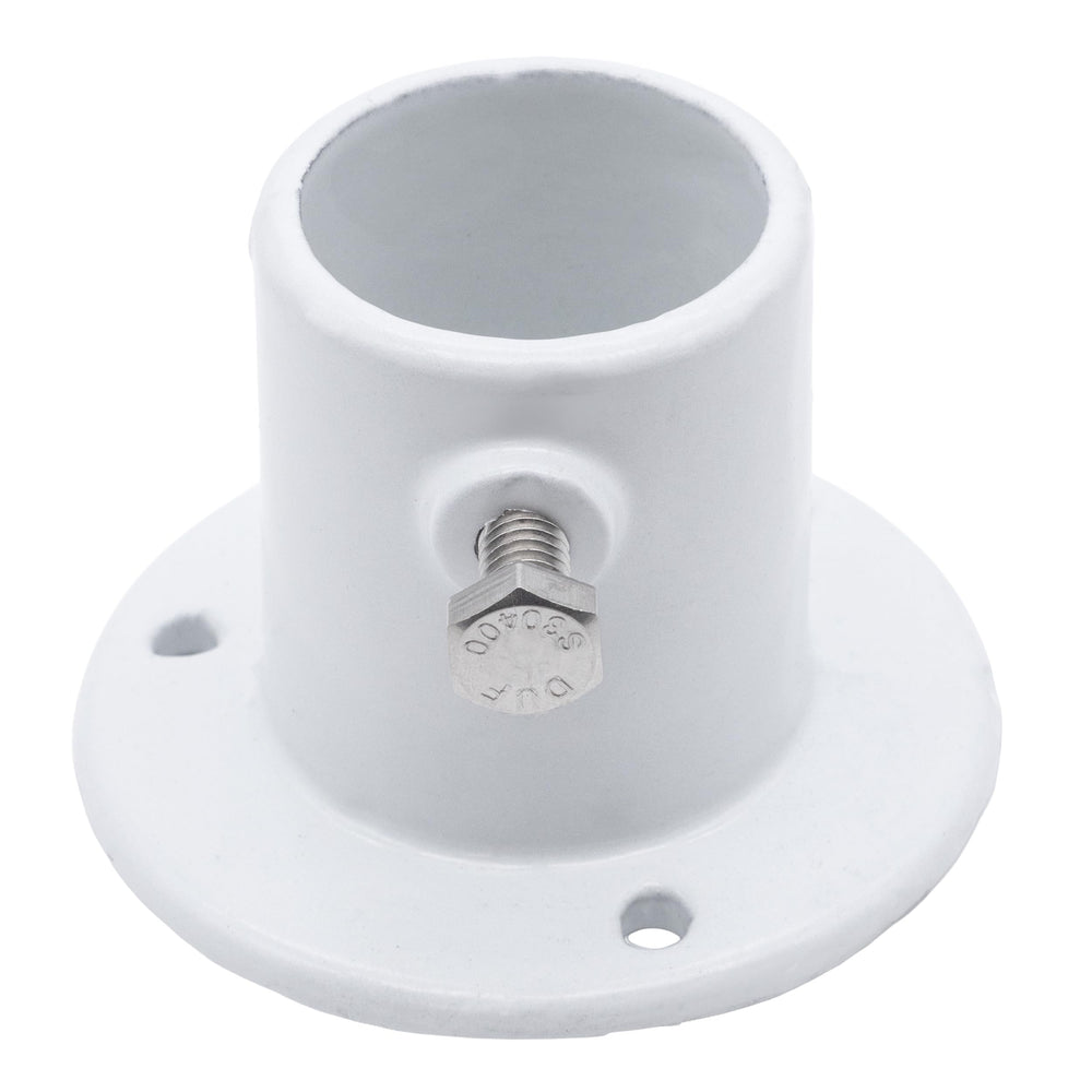 Swimline deck flange side view showing mounting details