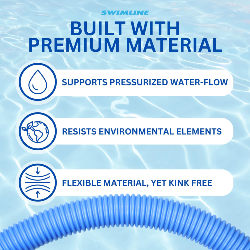 Swimline HydroTools 24-foot hose coiled for storage