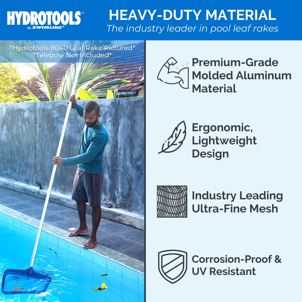 Swimline Hydrotools 8030 Leaf Net attached to a pool pole