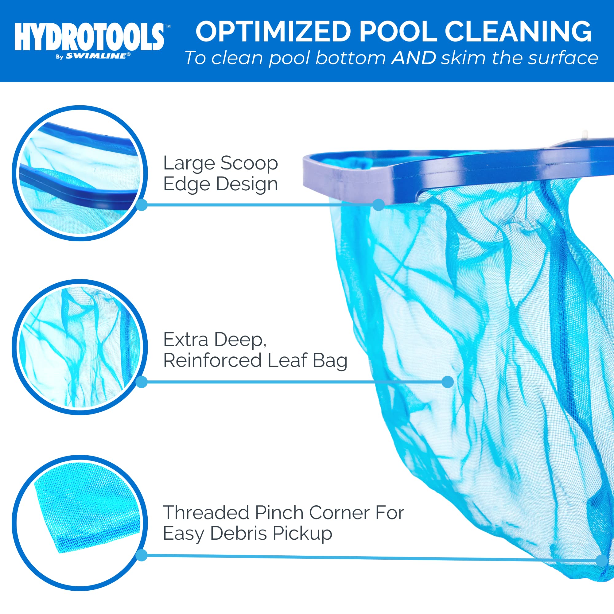 Swimline Hydrotools Leaf Net 8015 deep mesh bag for debris