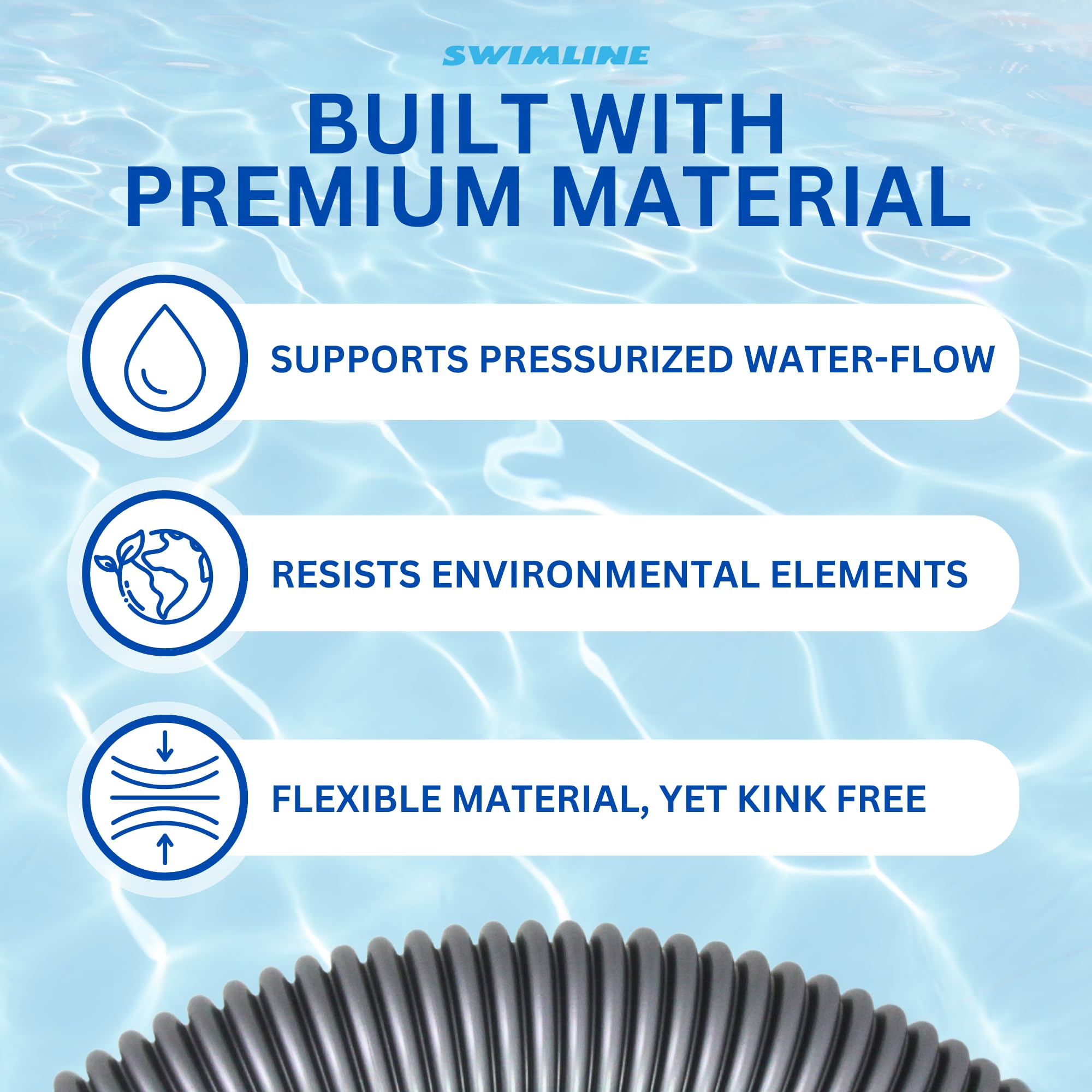 Swimline Hydrotools Pool Filter Connection Hose flexible design demonstration