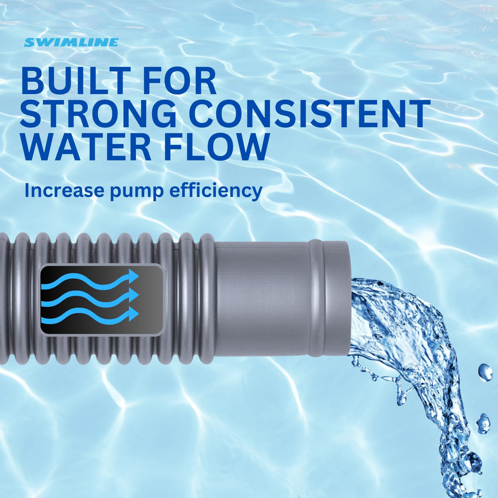 Swimline Hydrotools Pool Filter Connection Hose installed on a pool
